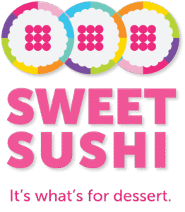 Sweet Sushi - Square Sushi Top Pink Logo Tagline